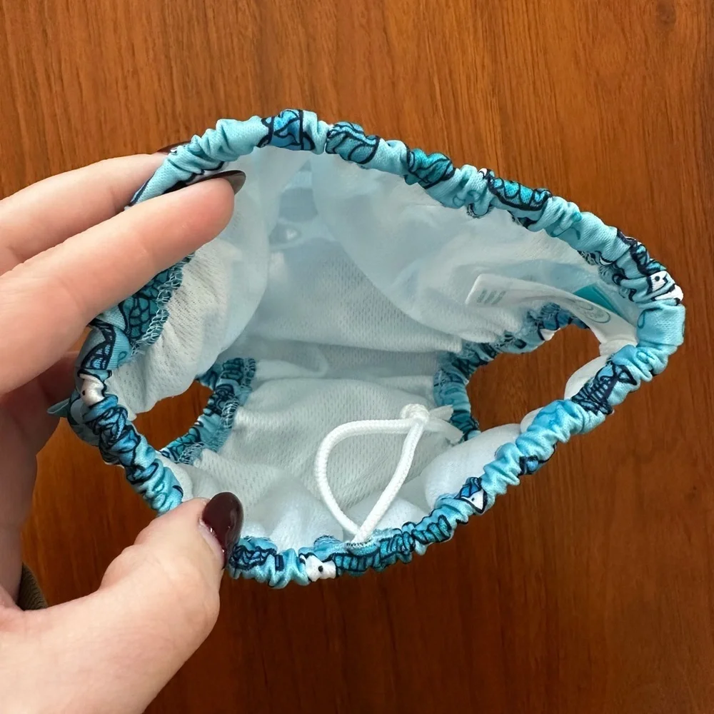 Honest Co. baby swim diaper cover in Blue Fish Pattern